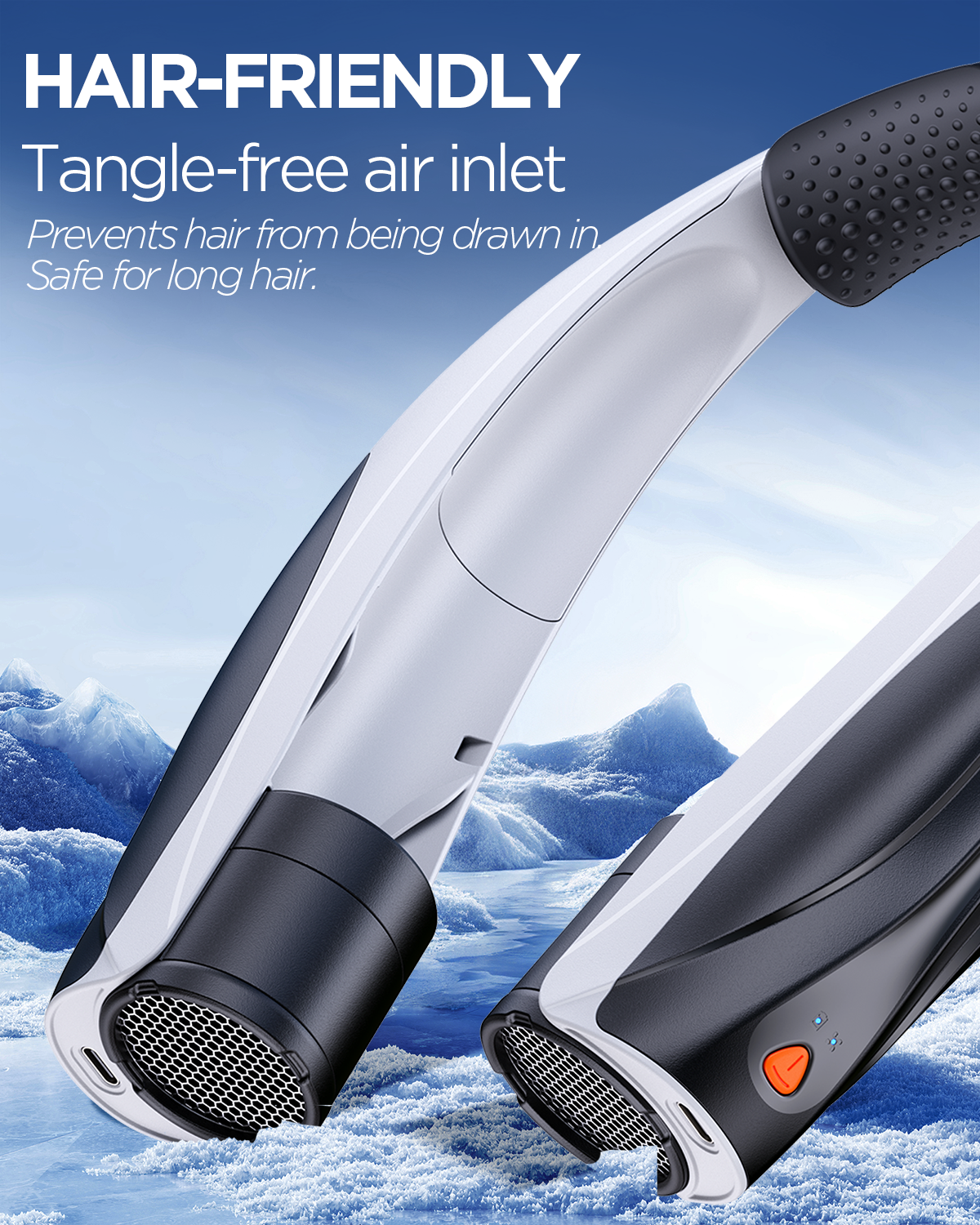 Lepwings Neck Fan USB-C Rechargeable, 6 Speeds, 6000 mAh Battery, For the Office, Sport and Travel