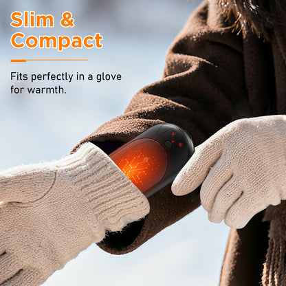 Lepwings Rechargeable Hand Warmers 2 Pack, 6000mAh Battery Long Lasting, 3 Levels Heating Electric Pocket Hand Warmer, Winter Gift for Men and Women, Ideal for Golf Hunting Outdoor Activities