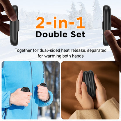 Lepwings Rechargeable Hand Warmers 2 Pack, 6000mAh Battery Long Lasting, 3 Levels Heating Electric Pocket Hand Warmer, Winter Gift for Men and Women, Ideal for Golf Hunting Outdoor Activities