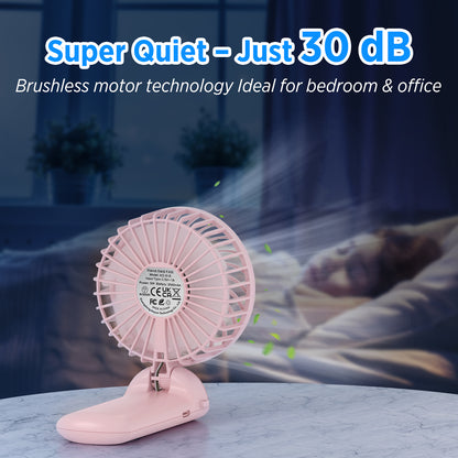Lepwings Portable Fan USB Rchargeable, 4 Speeds, Foldable & 180 Rotation