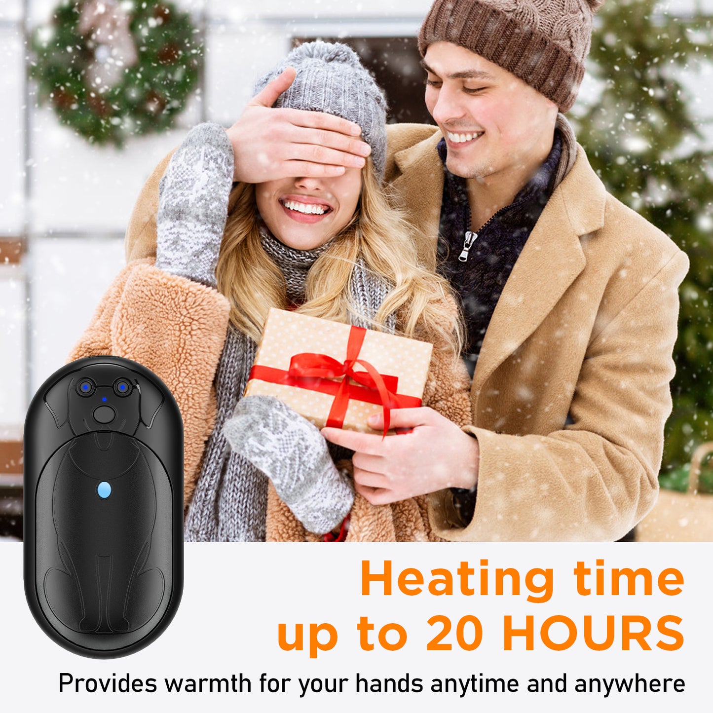 Lepwings Rechargeable Hand Warmers 2 Pack, 6000mAh Battery Long Lasting, 3 Levels Heating Electric Pocket Hand Warmer, Winter Gift for Men and Women, Ideal for Golf Hunting Outdoor Activities