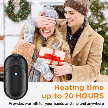 Lepwings Rechargeable Hand Warmers 2 Pack, 6000mAh Battery Long Lasting, 3 Levels Heating Electric Pocket Hand Warmer, Winter Gift for Men and Women, Ideal for Golf Hunting Outdoor Activities