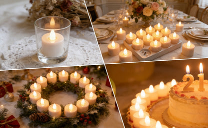 Lepwings Rechargeable Candles LED Tea Lights with Remote Control and Timer, For Christmas and Party Decor