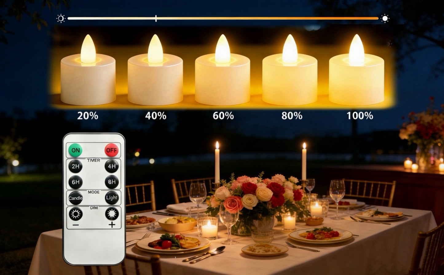 Lepwings Rechargeable Candles LED Tea Lights with Remote Control and Timer, For Christmas and Party Decor