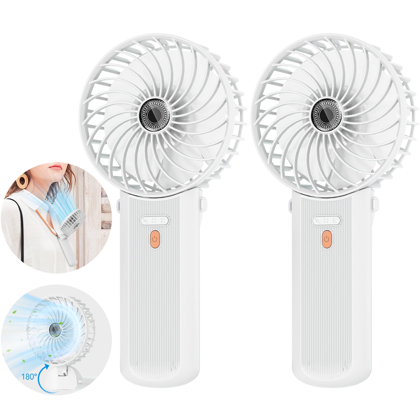 Lepwings Portable Fan USB Rchargeable, 4 Speeds, Foldable & 180 Rotation