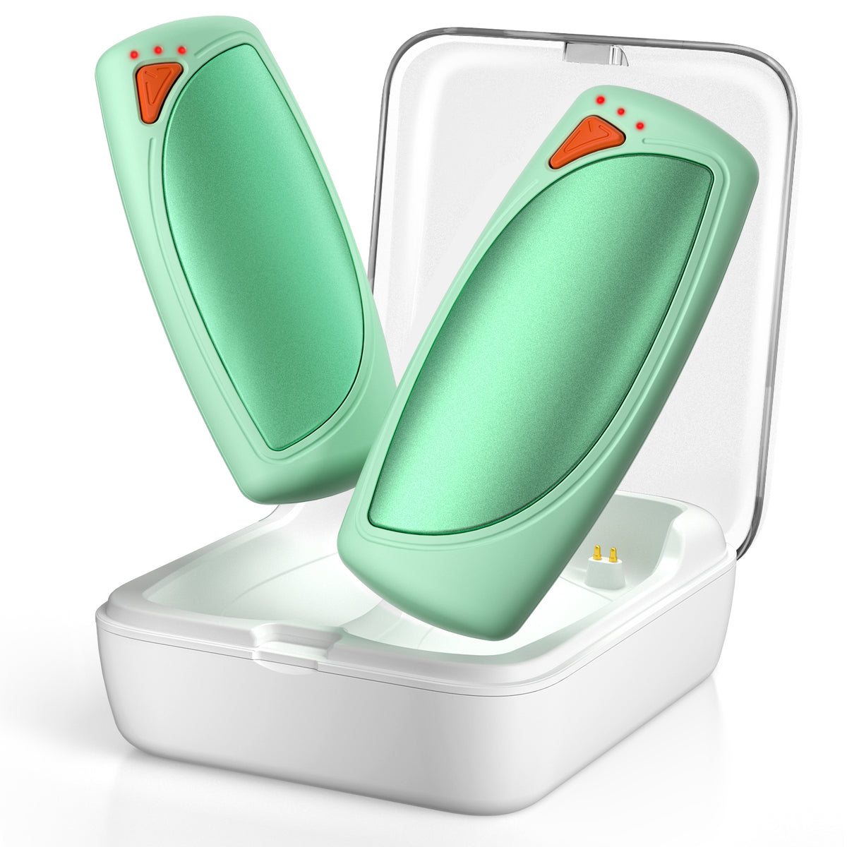 Hand Warmers Rechargeable with Charging Case, 14000mAh Dual-Sided Electric Portable Hand Warmers, Long-Lasting Heat for Cold Hands, Camping, Golf, and Gift for Women & Men