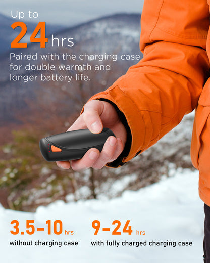 Hand Warmers Rechargeable with Charging Case, 14000mAh Dual-Sided Electric Portable Hand Warmers, Long-Lasting Heat for Cold Hands, Camping, Golf, and Gift for Women & Men