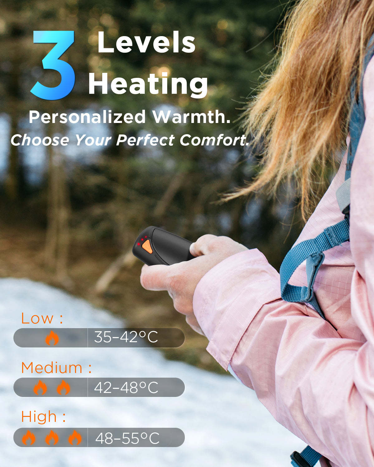 Hand Warmers Rechargeable with Charging Case, 14000mAh Dual-Sided Electric Portable Hand Warmers, Long-Lasting Heat for Cold Hands, Camping, Golf, and Gift for Women & Men